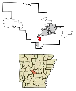 Location of Haskell in Saline County, Arkansas.