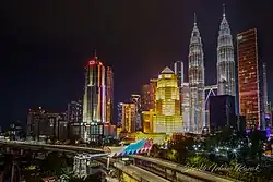 At night