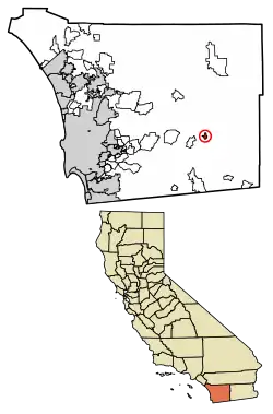Location in San Diego County, California