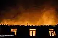 The mosque on fire, in 2018