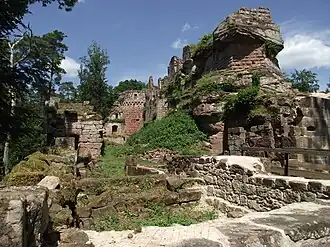 The ruins of the château of Schoeneck in Dambach