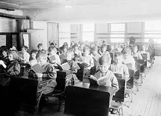 A classroom in Robert Emmet School from 1911