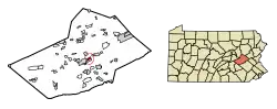 Location of Port Carbon in Schuylkill County, Pennsylvania.