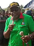 Bassey Otu at the 2019 APC senatorial rural campaign