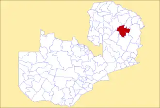 District location in Zambia