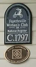 Sign placed on Sandford House designating it as a landmark