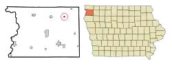 Location of Boyden, Iowa