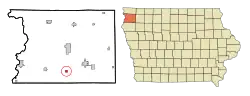 Location of Maurice, Iowa