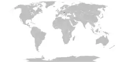 Map indicating locations of Slovakia and Taiwan