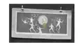 Sun rises between six satyrs, drawing of the decoration of a red-figure ceramic krater 380-360&nbsp;BC. Necropolis of Poggio Sommavilla, Archaeological Museum of Parma.