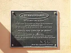 Inmaculado Corazón de María Church marker