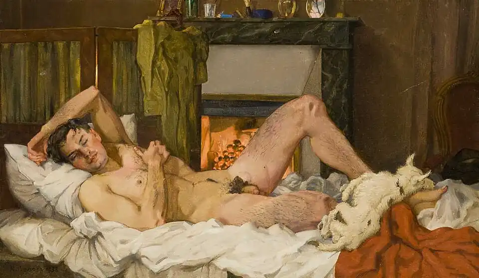 Homme nu allongé, 1938