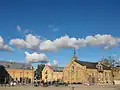 Quarter of Sarkanie Spīķeri old warehouses now reconstructed as offices and exhibition halls (Latgales 24).