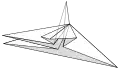 Squash fold applied to one flap of a waterbomb base