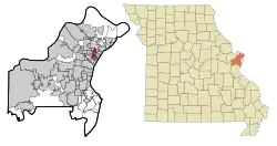 Location of Normandy, Missouri