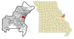 Location in St. Louis County