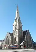 The northeastern corner of the church