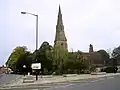 St John's Church, Kenilworth, Warwickshire, 1851–52 by Ewan Christian, showing the fine broach spire[61]