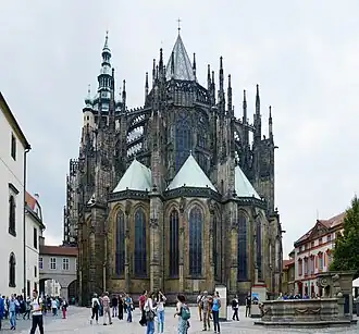 The back of the ambulatory by Matthias of Arras.