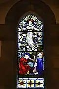 Surviving stained glass panel by Daniel Bell