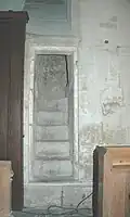 St John the Baptist parish church: stairway to former rood loft