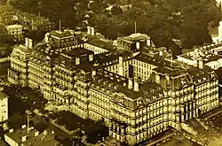 An overhead view looking northeast, c. 1920