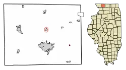 Location of Ridott in Stephenson County, Illinois.
