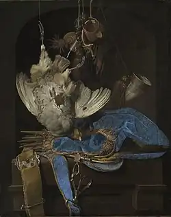 Willem van Aelst, Still Life with Hunting Equipment