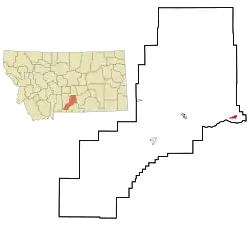 Location of Park City, Montana