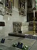 The wider context of the memorial, above the graves of Shakespeare and his wife