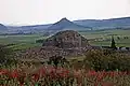 The view from the N-NE, in the background is the mound of Las Plassas