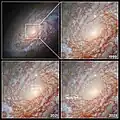 Hubble Space Telescope image of NGC 4414, showing SN&nbsp;2021J and SN&nbsp;2023hlf.