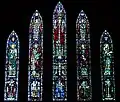 Christ and Evangelists east chancel window. Edward Liddall Armitage, 1959