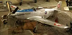 Swiss Air Force's P-51 Mustang in the Dübendorf museum of military aviation
