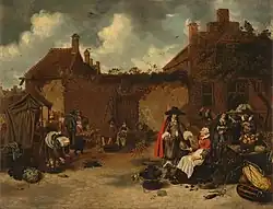 Fruit and vegetable market, Holland by Sybrand van Beest 1652