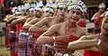 Tebe dancers wearing traditional clothes
