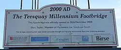 Information board on the bridge pylon