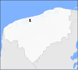 Location of Telchac Pueblo within State of Yucatan