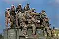Members of the Texas Air National and air force of the Czech Republic work side by side at Lackland Air Force Base.