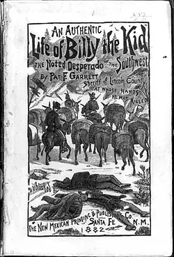 book cover, with illustration showing two men with donkeys riding away from a group of dead bodies on the ground