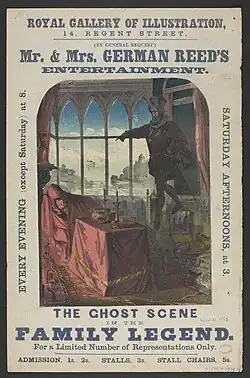 Theatre poster depicting ghost haunting a sleeping figure
