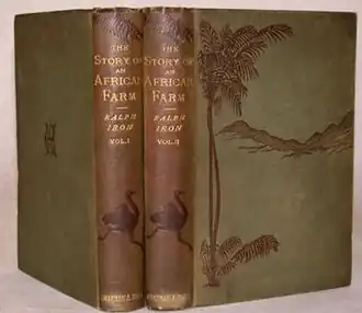Cocoa-brown cloth, pictorially decorated in darker brown, spines lettered in gilt