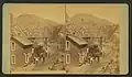 Stereoscopic of Colorado Central Railroad in Clear Creek Canyon, circa 1868