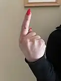 The index finger was used