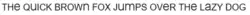 The text "The Quick Brown Fox Jumps Over The Lazy Dog" styled with the css "font-variant: unicase", displaying in firefox; the base font is Arial.