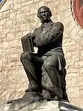 Theodore Parker Sculpture in Jamaica Plain Boston Massachusetts stands outside the Theodore Parker Church