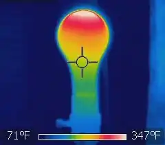 Infrared-thermal image of a light bulb