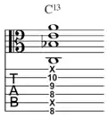 Different voicing for guitar.[18] Playⓘ