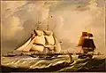 Three-Master American Barque by William James Bennett, c. 1830-1840