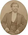 Wolfenstein took this photo of outlaw Tiburcio Vasquez behind the Los Angeles jail on May 18, 1874.